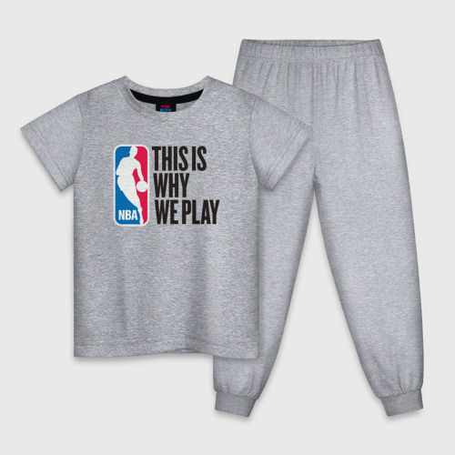 Детская пижама хлопок NBA why we play, цвет меланж