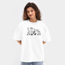 Женская футболка Oversize хлопок texturе Доктор ливси идёт под фонк - фото 2