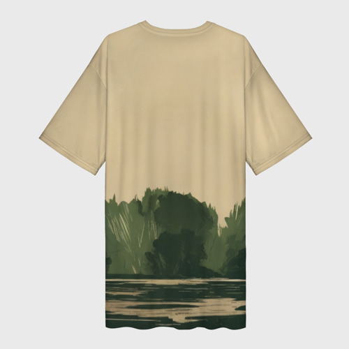 Платье-футболка 3D Незнакомец в зелёном балахоне , цвет 3D печать - фото 2