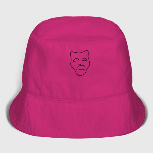 Женская панама хлопок Театральная маска Грусти, цвет ярко-розовый
