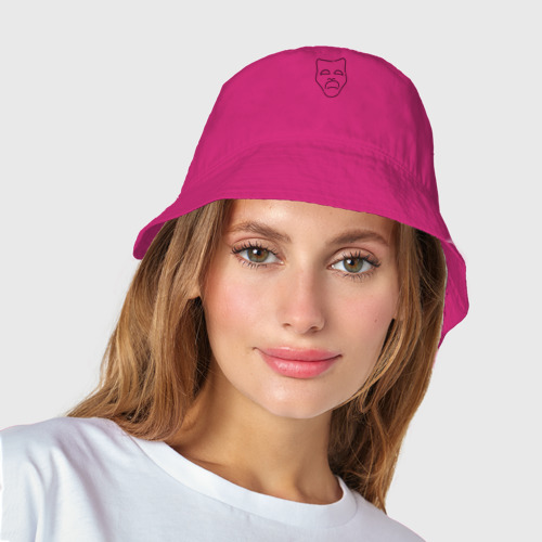 Женская панама хлопок Театральная маска Грусти, цвет ярко-розовый - фото 3