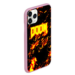 Чехол для iPhone 11 Pro Max матовый Doom огненный стиль ад марса - фото 2