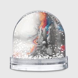 Игрушка Снежный шар Футуристичный городской пейзаж 