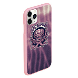 Чехол для iPhone 11 Pro матовый Злобный осьминог на фиолетовом фоне - фото 2