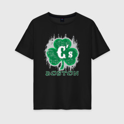 Женская футболка хлопок Oversize Boston Celtics style