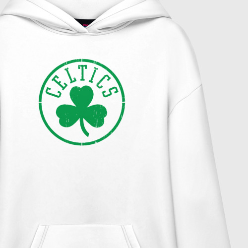 Худи SuperOversize хлопок Boston Celtics clover, цвет белый - фото 3