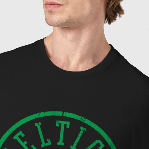 Мужская футболка хлопок Boston Celtics clover, цвет черный - фото 6
