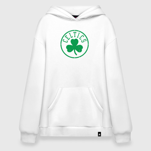 Худи SuperOversize хлопок Boston Celtics clover, цвет белый