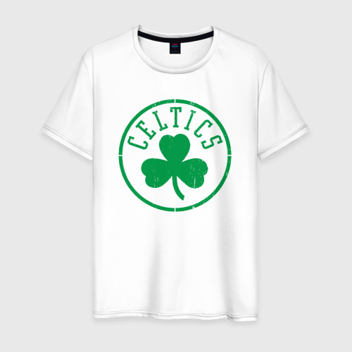 Мужская футболка из хлопка с принтом Boston Celtics clover, вид спереди №1