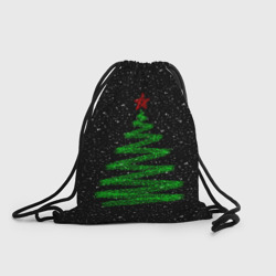 Рюкзак-мешок 3D Новогодняя ёлка и мишуры - минимализм