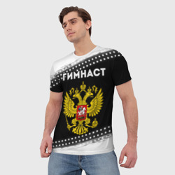 Мужская футболка 3D Гимнаст из России и герб РФ - фото 2