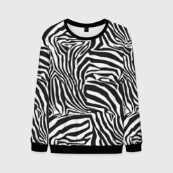 Мужской свитшот 3D Шкура зебры черно - белая графика