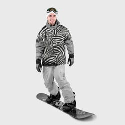 Накидка на куртку 3D Шкура зебры черно - белая графика - фото 2