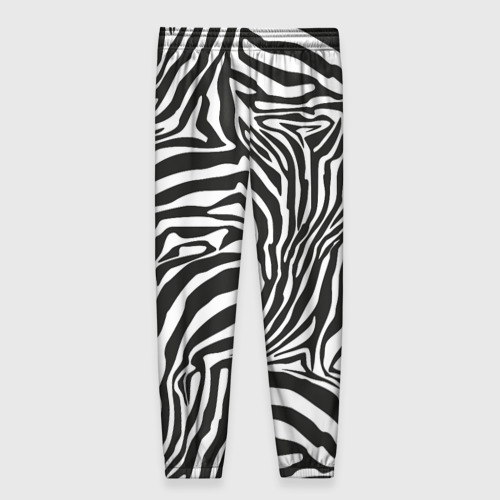 Женские брюки 3D Шкура зебры черно - белая графика, цвет 3D печать - фото 2