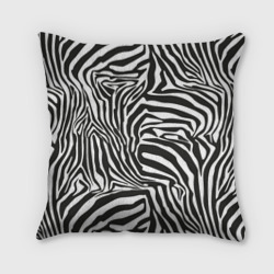 Подушка 3D Шкура зебры черно - белая графика