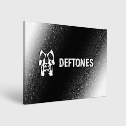 Холст прямоугольный Deftones glitch на темном фоне по-горизонтали