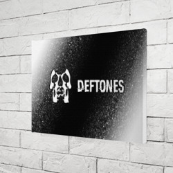 Холст прямоугольный Deftones glitch на темном фоне по-горизонтали - фото 2