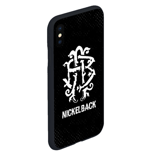 Чехол для iPhone XS Max матовый Nickelback glitch на темном фоне - фото 3