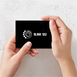 Поздравительная открытка Blink 182 glitch на темном фоне по-горизонтали - фото 2