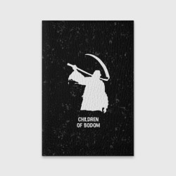 Обложка для паспорта матовая кожа Children of Bodom glitch на темном фоне