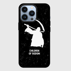 Чехол для iPhone 13 Pro Children of Bodom glitch на темном фоне