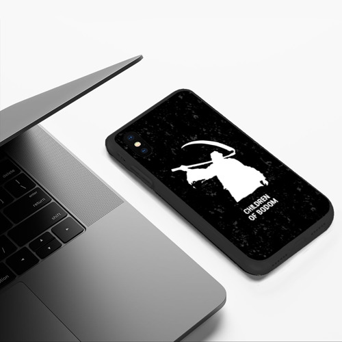 Чехол для iPhone XS Max матовый Children of Bodom glitch на темном фоне - фото 5