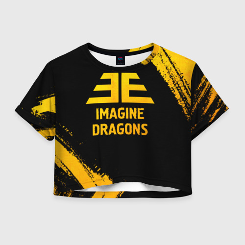 Женская футболка Crop-top 3D Imagine Dragons - gold gradient, цвет 3D печать