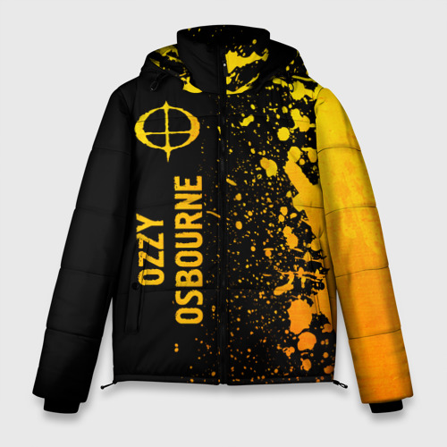 Мужская зимняя куртка 3D Ozzy Osbourne - gold gradient по-вертикали, цвет черный
