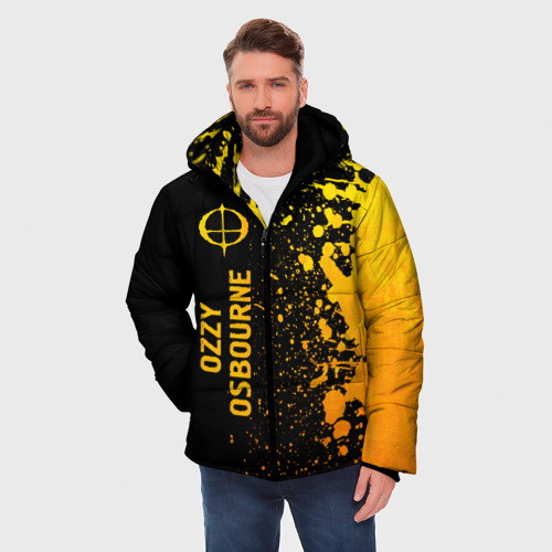 Мужская зимняя куртка 3D Ozzy Osbourne - gold gradient по-вертикали, цвет черный - фото 3