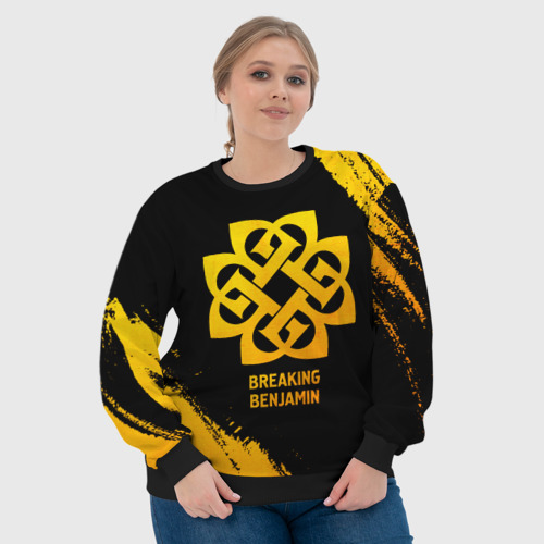 Женский свитшот 3D Breaking Benjamin - gold gradient, цвет 3D печать - фото 6