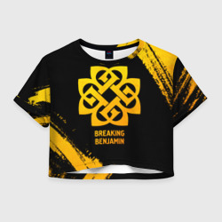 Женская футболка Crop-top 3D Breaking Benjamin - gold gradient