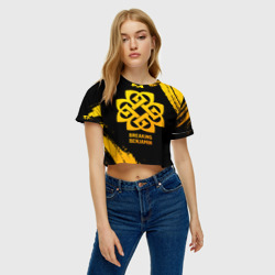 Женская футболка Crop-top 3D Breaking Benjamin - gold gradient - фото 2