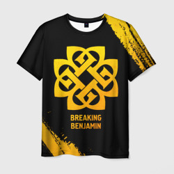 Мужская футболка 3D Breaking Benjamin - gold gradient