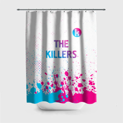 Штора 3D для ванной The Killers neon gradient style посередине