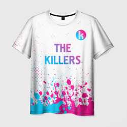 Мужская футболка 3D The Killers neon gradient style посередине