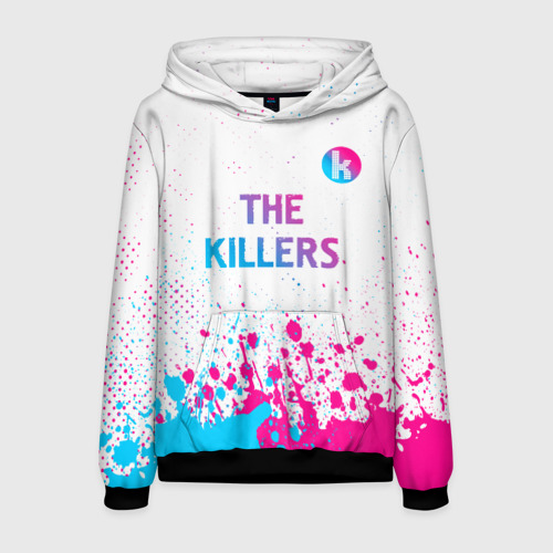 Мужская толстовка 3D The Killers neon gradient style посередине, цвет черный