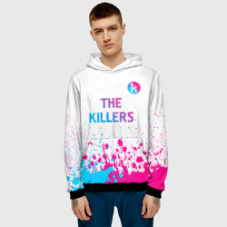Мужская толстовка 3D The Killers neon gradient style посередине - фото 2