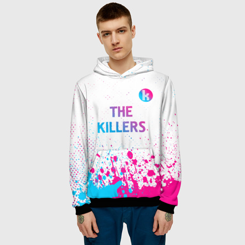 Мужская толстовка 3D The Killers neon gradient style посередине, цвет черный - фото 3