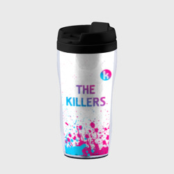 Термокружка-непроливайка The Killers neon gradient style посередине