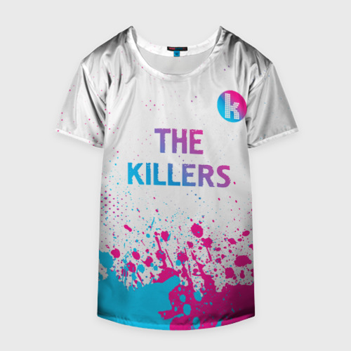 Накидка на куртку 3D The Killers neon gradient style посередине, цвет 3D печать - фото 4