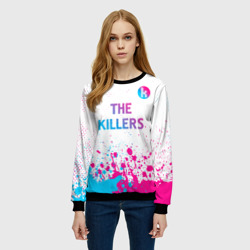 Женский свитшот 3D The Killers neon gradient style посередине - фото 2