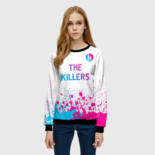 Женский свитшот 3D The Killers neon gradient style посередине, цвет 3D печать - фото 3