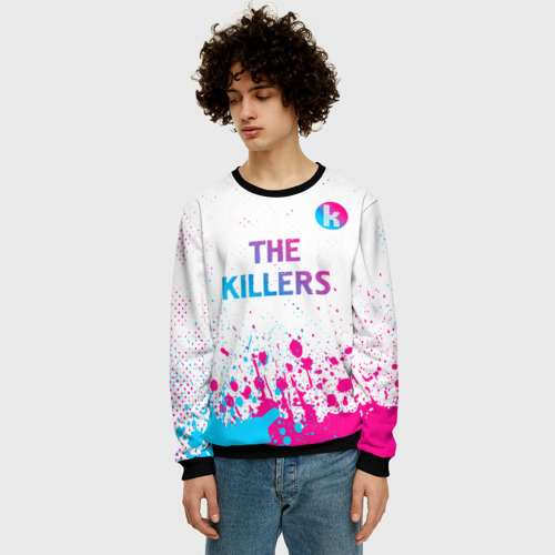 Мужской свитшот 3D The Killers neon gradient style посередине, цвет черный - фото 3