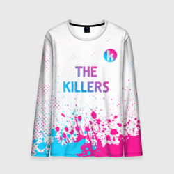 Мужской лонгслив 3D The Killers neon gradient style посередине