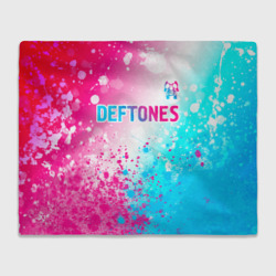 Плед 3D Deftones neon gradient style посередине