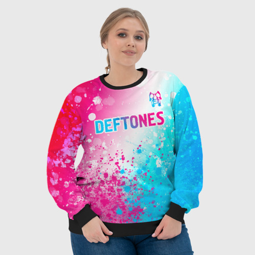 Женский свитшот 3D Deftones neon gradient style посередине, цвет 3D печать - фото 6