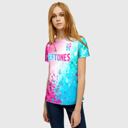 Женская футболка 3D Deftones neon gradient style посередине - фото 2