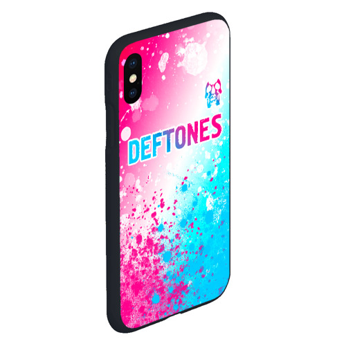 Чехол для iPhone XS Max матовый Deftones neon gradient style посередине - фото 3