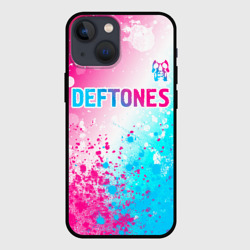 Чехол для iPhone 13 mini Deftones neon gradient style посередине