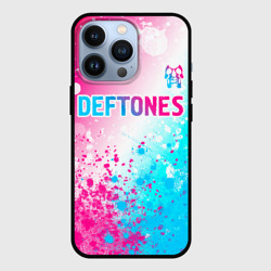 Чехол для iPhone 13 Pro Deftones neon gradient style посередине